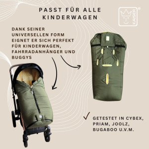 Chancelière universelle en peau d'agneau Iglu 2.0 "Salbei Green" Kaiser