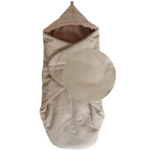 Couverture nomade bébé en velours Callie Cord "Sable" Kaiser