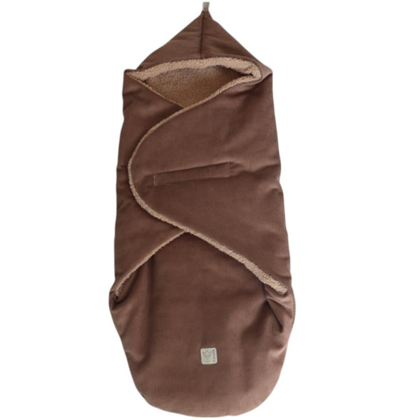 Couverture nomade en polaire et velours Callie Cord "Caribou" (0-12 mois)