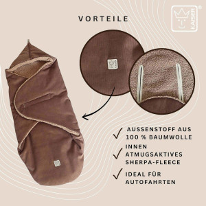 Couverture nomade bébé en velours Callie Cord "Caribou" Kaiser