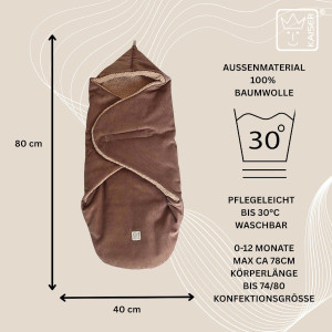 Couverture nomade bébé en velours Callie Cord "Caribou" Kaiser