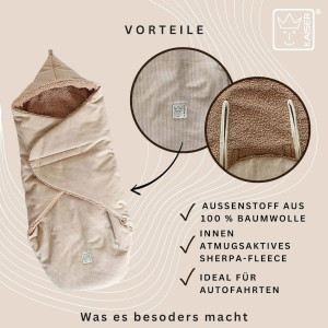 Couverture nomade bébé en velours Callie Cord "Sable" Kaiser