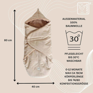 Couverture nomade bébé en velours Callie Cord "Sable" Kaiser