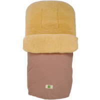 Chancelière en peau d'agneau et coton bio Natura Medizin "Sable" (0-24 mois)