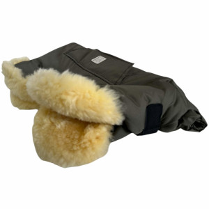 Chauffe-mains pour poussette en peau d'agneau Big "Kaki" Kaiser