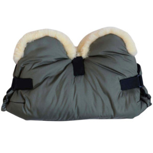 Chauffe-mains pour poussette en peau d'agneau Big "Kaki" Kaiser