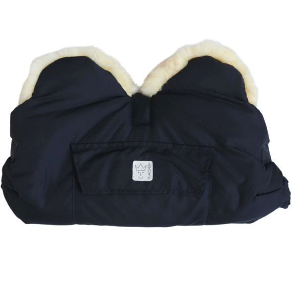 Chauffe-mains pour poussette en peau de mouton Big "Noir"