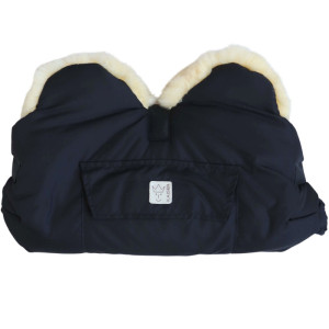 Chauffe-mains pour poussette en peau de mouton Big "Noir" Kaiser