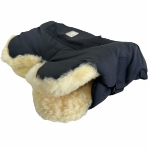 Chauffe-mains pour poussette en peau de mouton Big "Noir" Kaiser