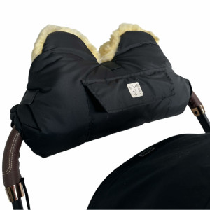 Chauffe-mains pour poussette en peau de mouton Big "Noir" Kaiser