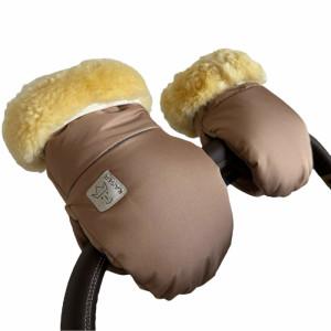 Moufles pour poussette en peau de mouton Reflect "Sable" Kaiser
