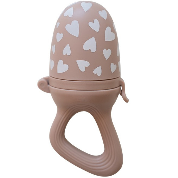 Tétine Grignoteuse en silicone "Love Taupe" (3-24 mois)