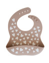Bavoir à poche en silicone "Love Taupe" (6-36 mois)