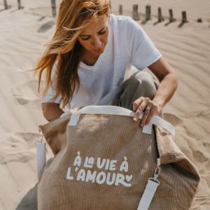 Sac XL en velours Capsule "A la vie à l'Amour" Zakuw