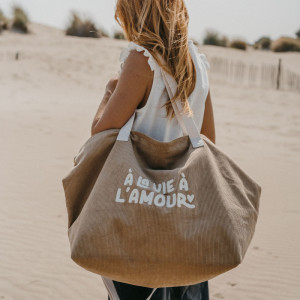 Sac XL en velours Capsule "A la vie à l'Amour" Zakuw