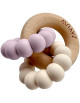 Anneaux de dentition en perles de bois et silicone Sedna "Lilas"