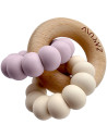 Anneaux de dentition en perles de bois et silicone Sedna "Lilas"