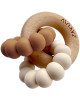 Anneaux de dentition en perles de bois et silicone Sedna "Moka"