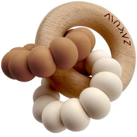 Anneaux de dentition en perles de bois et silicone Sedna "Moka"