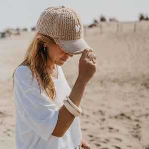 Casquette maman "Love Beige"