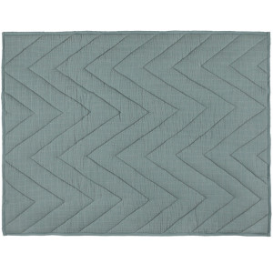Couverture bébé hiver en coton bio et polaire "Bliss Petrol" (75 x 100 cm)