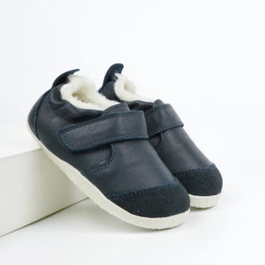 Chaussures pré-marche en cuir fourrées en laine Merinos Xplorer Marvel Artic "Bleu Navy"