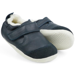Chaussures pré-marche en cuir fourrées en laine Merinos Xplorer Marvel Artic "Bleu Navy"