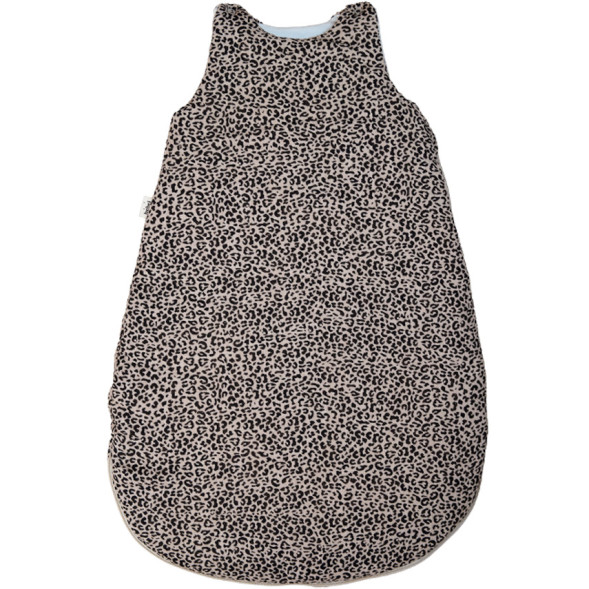 Turbulette hiver en double gaze de coton matelassée Capsule "Léopard Beige" (0-12 mois)