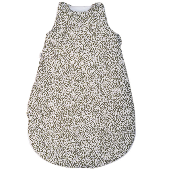 Turbulette hiver en double gaze de coton matelassée Capsule "Léopard Kaki" (0-12 mois)