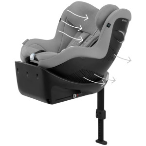  Siège Auto Cybex Sirona Gi I-Size (3 mois-4 ans) Plus "Stone Grey" + Base G