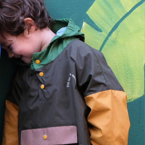 Poncho de pluie Long "Kaki" (enfant) Poule Party