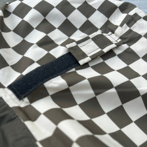 Poncho de pluie Long "Damier Kaki" (adulte) Poule Party