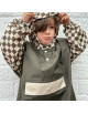 Poncho de pluie Long "Damier Kaki" (enfant)