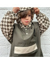 Poncho de pluie Long "Damier Kaki" (enfant) Poule Party