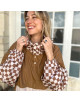 Poncho de pluie Long "Damier Marron" (adulte)