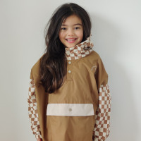 Poncho de pluie Long "Damier Marron" (enfant)