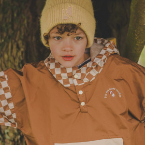 Poncho de pluie Long "Damier Marron" (enfant) Poule Party