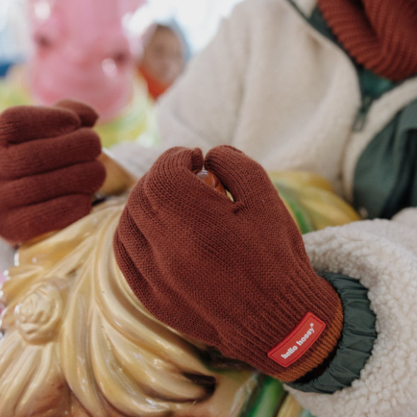 Gants enfant en coton bio Handy "Nut" (4/6 ans)
