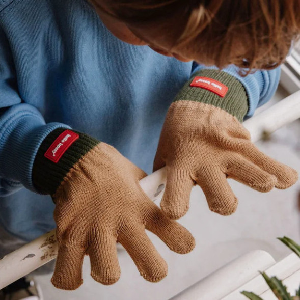 Gants enfant en coton bio Handy "Pistachio" (7/9 ans)