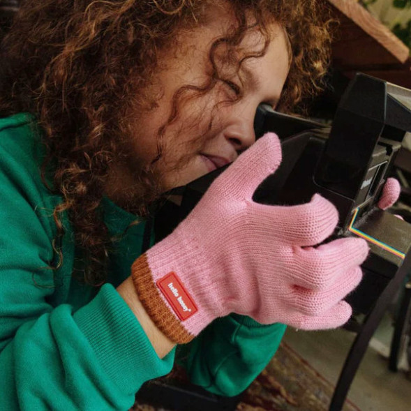 Gants enfant en coton bio Handy "Pink" (7/9 ans)
