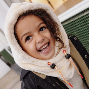 Cagoule bébé en polaire Warmy "Cream" (9/18 mois) Hello Hossy