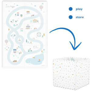 Tapis de jeu puzzle réversible en mousse EEVAA "Village" (120x180 cm) Play & Go