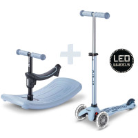 Trottinette 3 roues évolutive Mini Micro Deluxe Rock & Go LED "Bleu Ardoise" (1-6 ans)