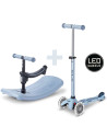 Trottinette 3 roues évolutive Mini Micro Deluxe Rock & Go LED "Bleu Ardoise" (1-6 ans)