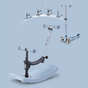 Trottinette 3 roues Mini Micro Deluxe avec roues LED Rock & Go "Bleu Ardoise" (1-6 ans)