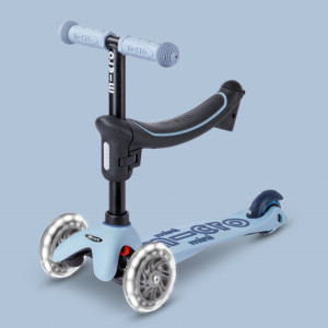 Trottinette 3 roues Mini Micro Deluxe avec roues LED Rock & Go "Bleu Ardoise" (1-6 ans)