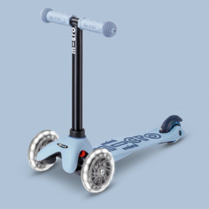 Trottinette 3 roues Mini Micro Deluxe avec roues LED Rock & Go "Bleu Ardoise" (1-6 ans)