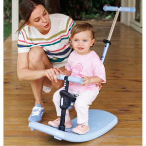 Trottinette 3 roues Mini Micro Deluxe avec roues LED Rock & Go "Bleu Ardoise" (1-6 ans)