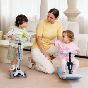 Trottinette 3 roues Mini Micro Deluxe avec roues LED Rock & Go "Bleu Ardoise" (1-6 ans)
