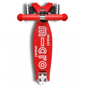 Trottinette 3 roues Maxi Micro Deluxe Pliable avec roues LED "Rouge" (5-12 ans)